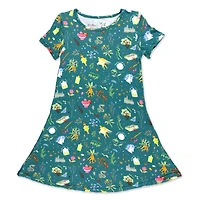 Bellabu Bear Toddler Girls Mandrakes Potions & Herbs Short Sleeve Dress