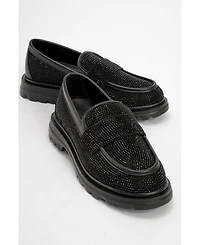 Prologue Shoes Babel Stone Embellished Suede Loafer (Women)