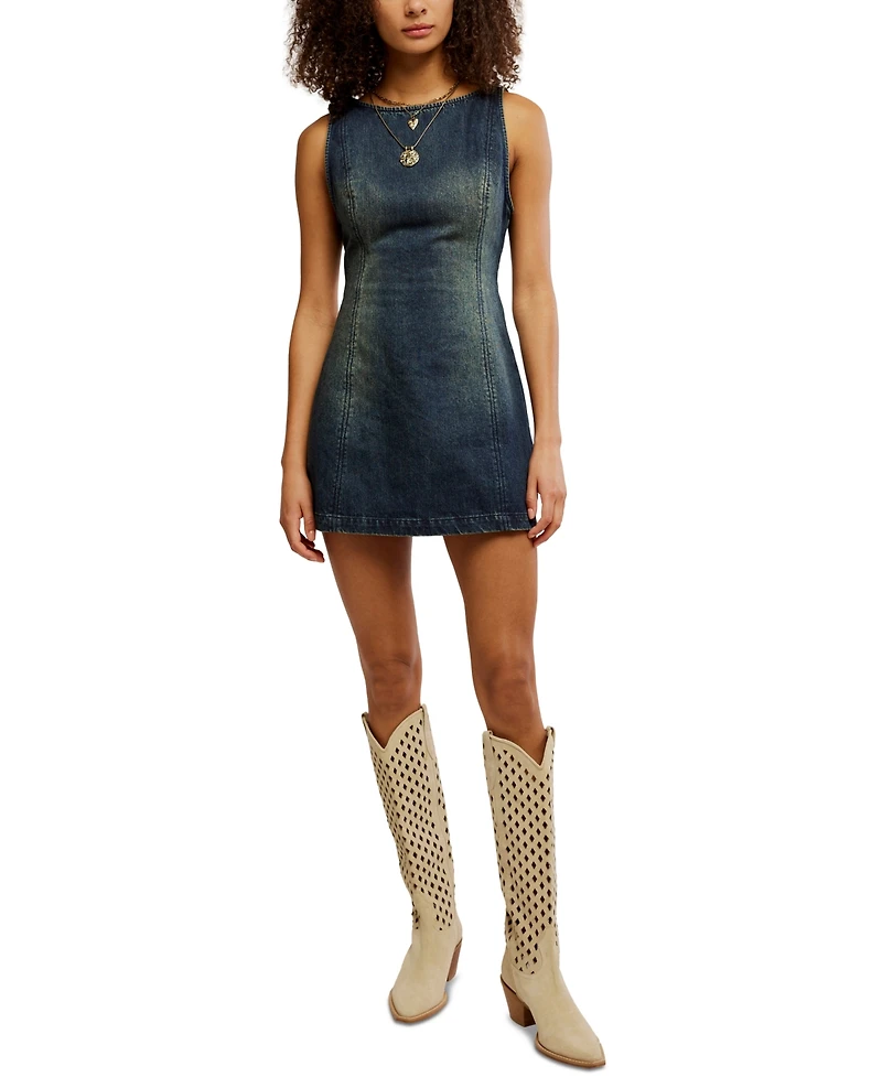 Free People Women's Atlas Cotton Denim Mini Dress