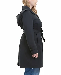 Bgsd Women's Plus Ivy Water Resistant Hooded Trench Coat