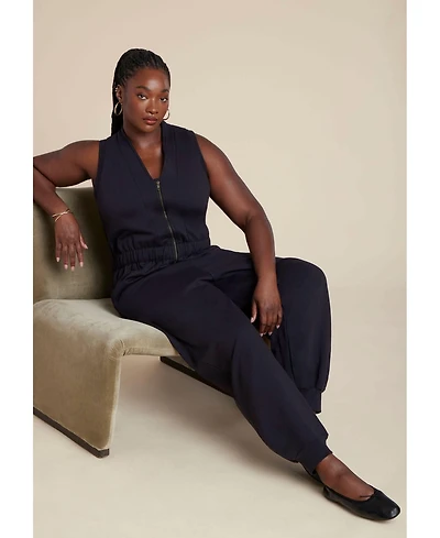 Eloquii Women's Elements Sleeveless Knit Jumpsuit