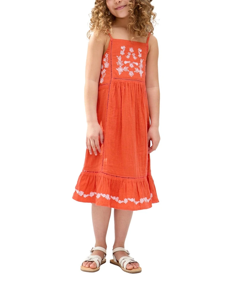 Raffya Kids Eina Ladder Insert Embroidered Dress