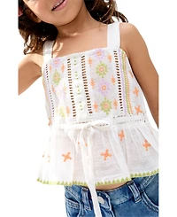 Raffya Kids Penny Lace Insert All Over Embroidered Cami