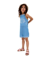 Raffya Kids Rachel Scalloped Hem Embroidered Romper
