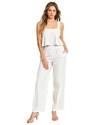 Modenaire Women's Striped Open Back Two-Piece Set