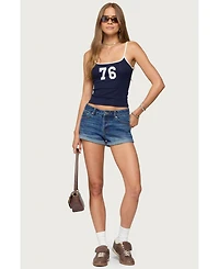 Edikted Women's Rylin Low-Rise Denim Shorts
