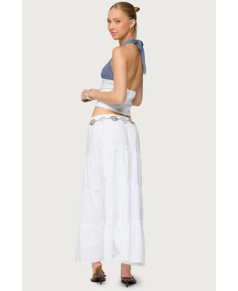 Edikted Women's Charlotte Tiered Maxi Skirt