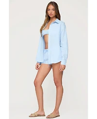 Edikted Women's Yaffa Oversized Gingham Button Up Shirt