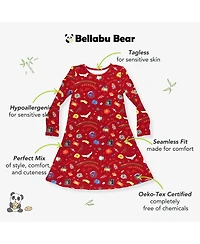 Bellabu Bear Toddler Girls Hogwarts Express Long Sleeve Dress