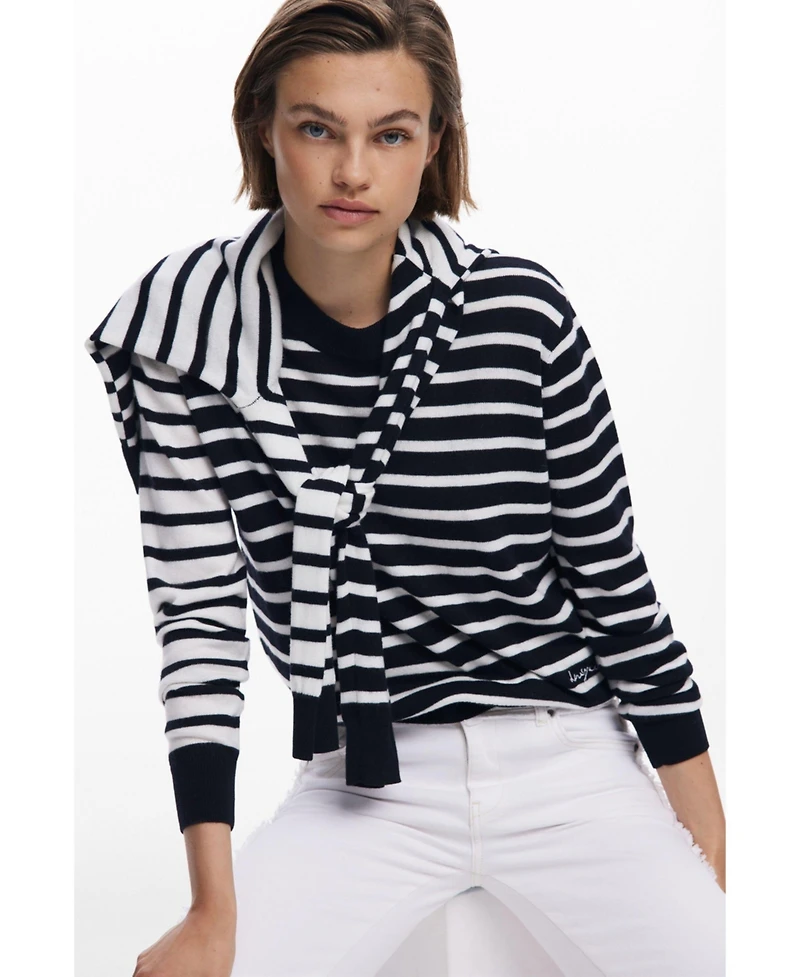 Desigual Women's Horizontal striped sweater