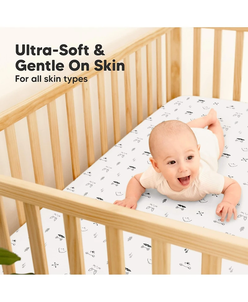 KeaBabies Waterproof Crib Sheets for Boys, Girls, 2pk Baby Fitted Crib Sheet, Waterproof Crib Mattress Protector Sheets