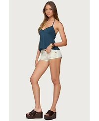 Edikted Women's Leonora Halter Babydoll Top