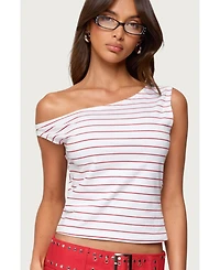 Edikted Women's Keryn Striped Asymmetric Top