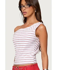 Edikted Women's Keryn Striped Asymmetric Top