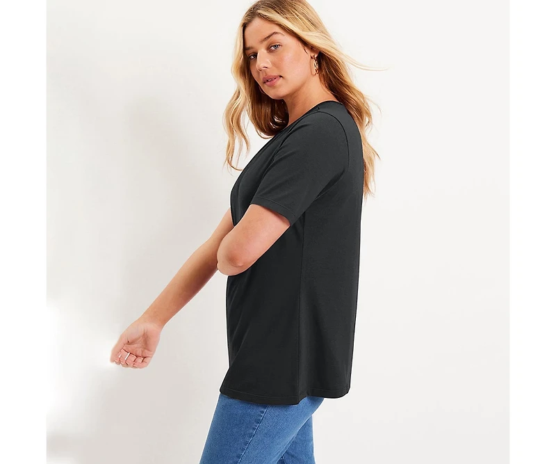 June + Vie Women's Short-Sleeve Crewneck One Only Tee