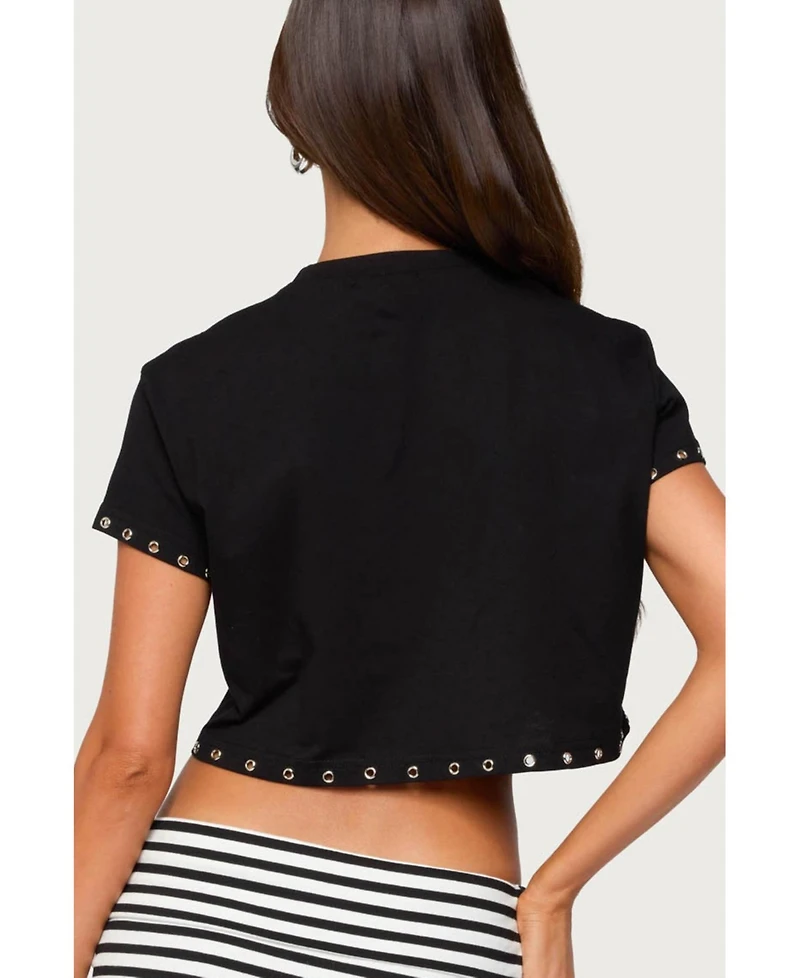 Edikted Women's Helsa Grommet T Shirt