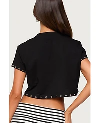 Edikted Women's Helsa Grommet T Shirt