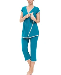kimi + kai Maternity Cindy Nursing 2-Piece Pajamas Set