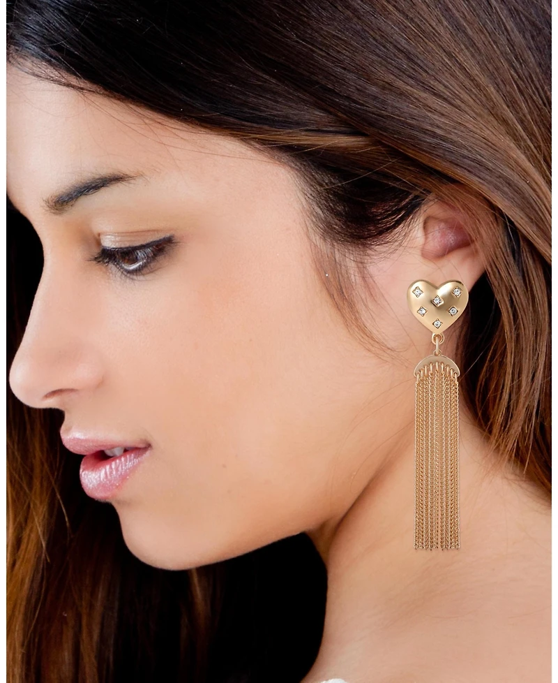 BCBGeneration Tassel Heart Drop Earrings