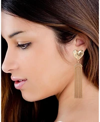 BCBGeneration Tassel Heart Drop Earrings
