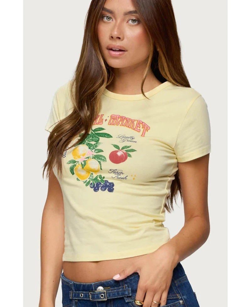 Edikted Women's Local Market Graphic T Shirt