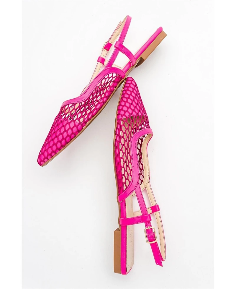 Prologue Shoes Brace Blue Mesh Flat Sandal (Women)