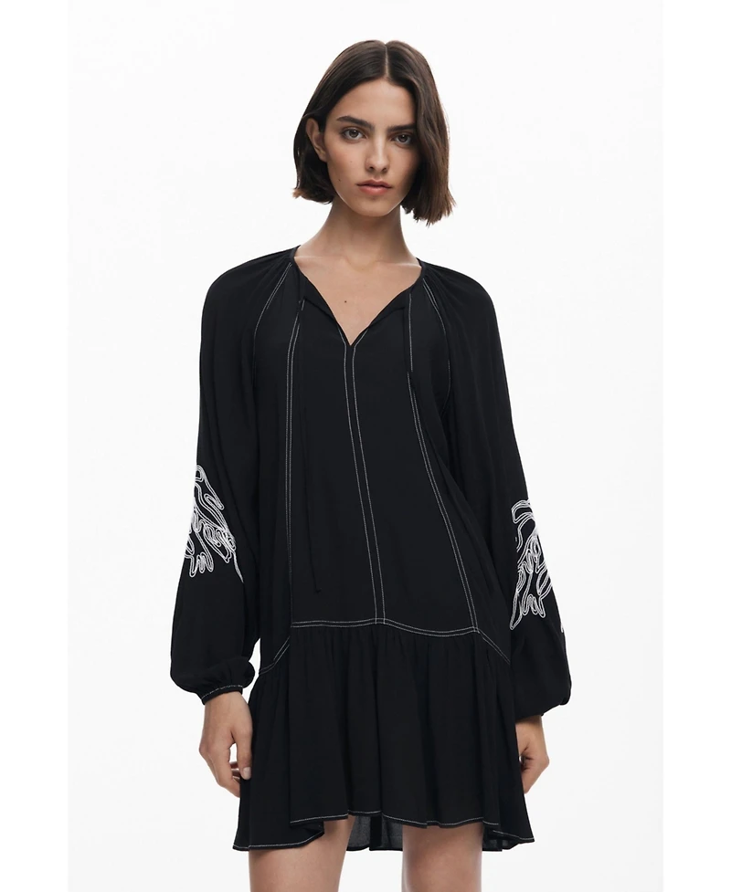 Desigual Women's Embroidered Boho dress