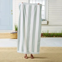 Linery & Co. 100% Cotton Velour Cabana Stripe Beach Towel, 4 Pack - 30" x 60"