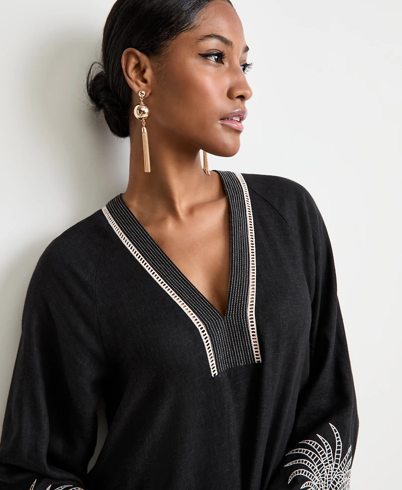 Women's Pineapple-Embroidered Shift Dress, Macy's Exclusive - On 34th | Alix Friedberg Capsule Collection