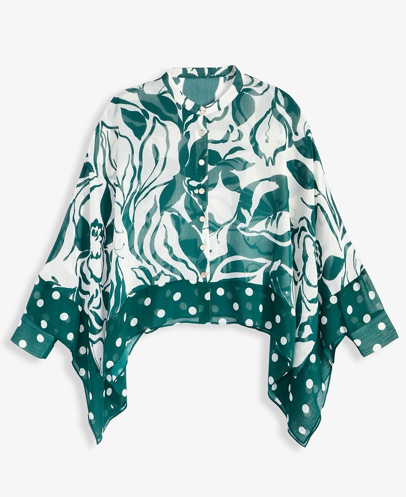 Women's Button-Front Poncho Blouse, Macys' Exclusive - On 34th | Alix Friedberg Capsule Collection