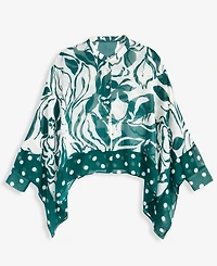Women's Button-Front Poncho Blouse, Macys' Exclusive - On 34th | Alix Friedberg Capsule Collection