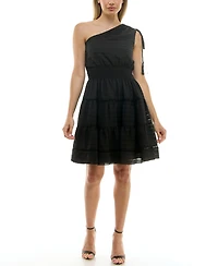 Taylor Women's One-Shoulder Seersucker Fit & Flare Dress