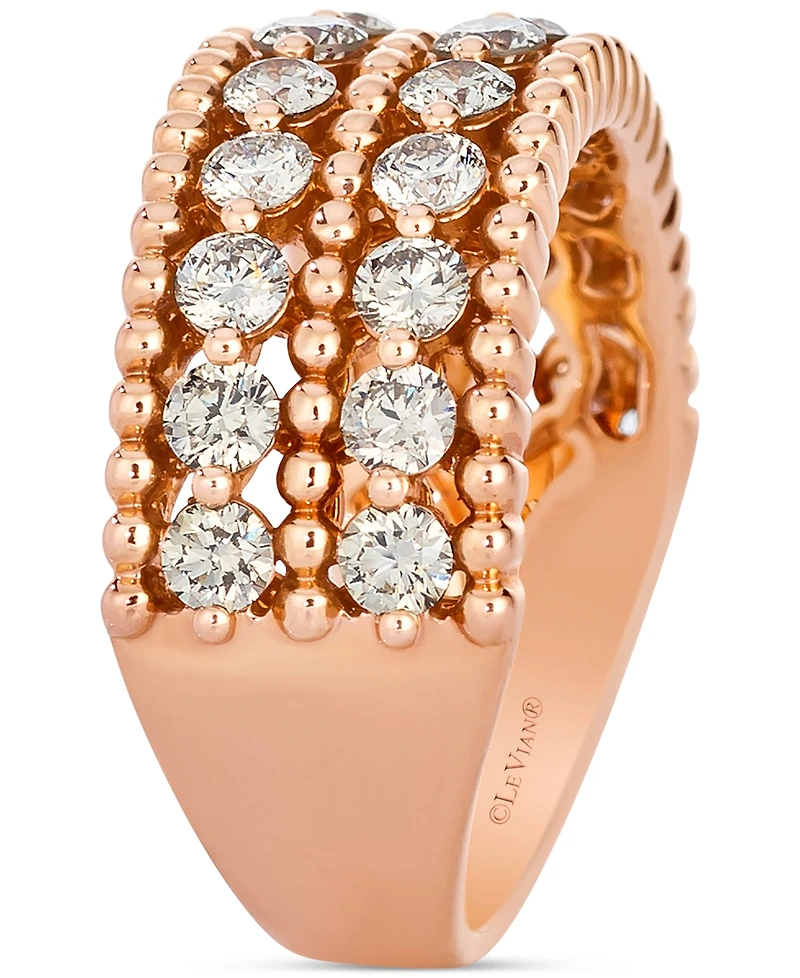 Le Vian Nude Diamond Double Row Beaded Ring (1-1/3 ct. t.w.) in 14k Rose Gold