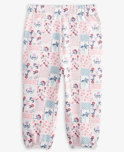 First Impressions Baby Girls Patchwork Floral-Print Fleece Pants, Exclusively at Macy's