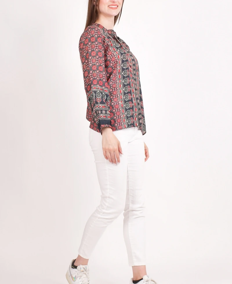 Raas Women's Muslin Silk Button-Up Top