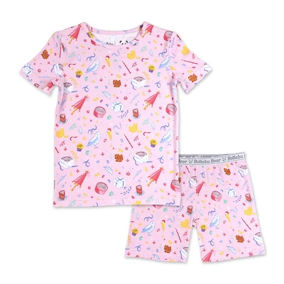 Bellabu Bear Unisex Happee Birthdae Harry Kids 2-Piece Short Sleeve & Shorts Pajama Set