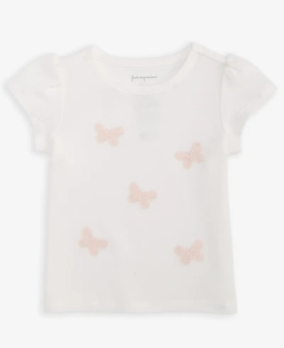 First Impressions Baby Girls Short Sleeve Embroidered Butterflies T-Shirt