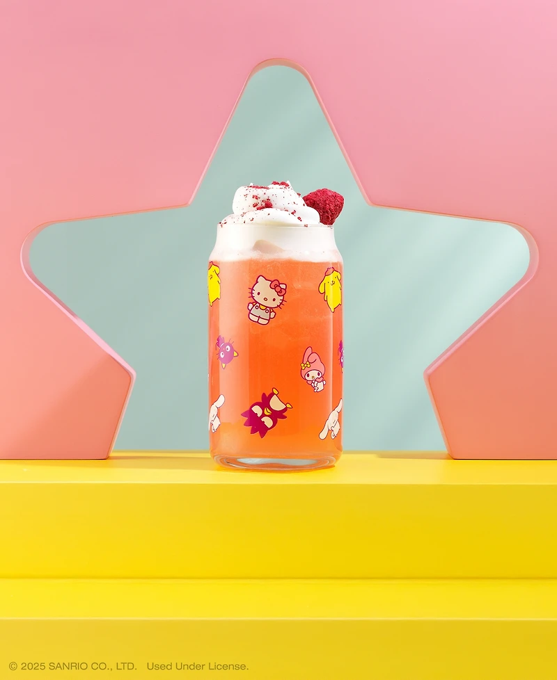 JoyJolt Hello Kitty Friends Character Toss Can Drinking Glasses, Set of 4
