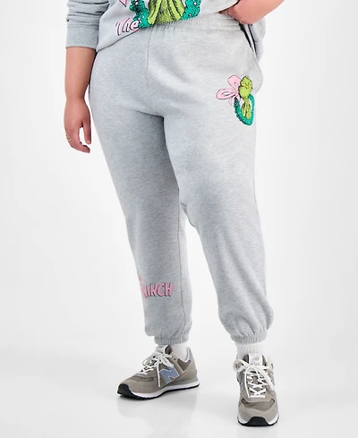 Love Tribe Trendy Plus Grinch Wreath Graphic Sweatpants
