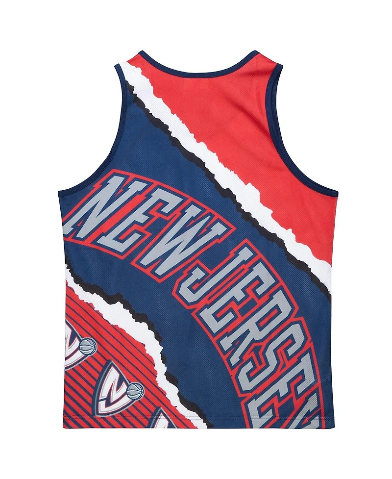 Mitchell & Ness Men's Navy New Jersey Nets Jumbotron 2.0 Sublimated Tank Top