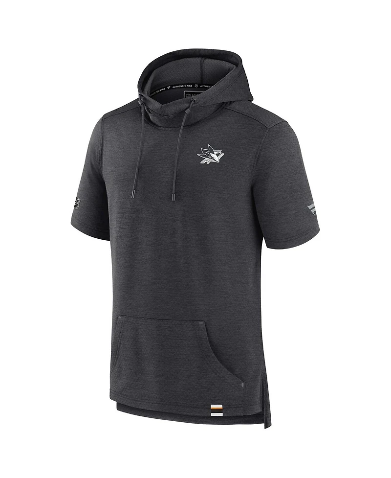 Fanatics Men's Heather Charcoal San Jose Sharks Authentic Pro Pullover Hoodie
