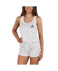Concepts Sport Women's Cream Atlanta Braves Gardner Hacci Knit Romper