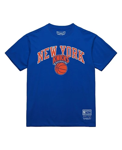 Mitchell & Ness Men's Blue New York Knicks Hardwood Classics Logo T-Shirt