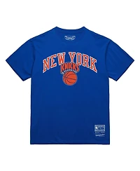 Mitchell & Ness Men's Blue New York Knicks Hardwood Classics Logo T-Shirt