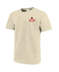 Image One Men's Cream Louisiana Ragin' Cajuns Comfort Colors Mascot Overlay T-Shirt
