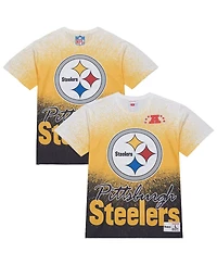 Mitchell & Ness Men's White Pittsburgh Steelers Team Burst Vintage Logo T-Shirt