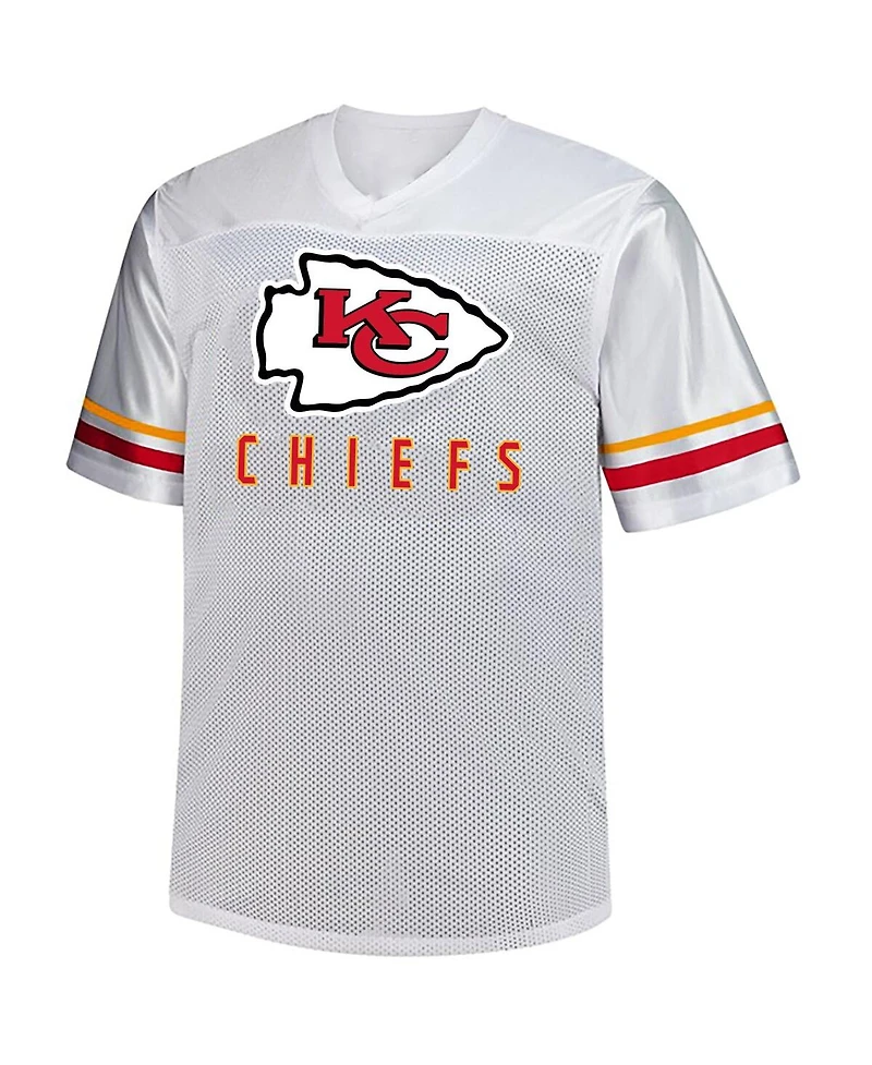 Fanatics Men's Travis Kelce White Kansas City Chiefs Big Tall V-Neck Fashion Jersey