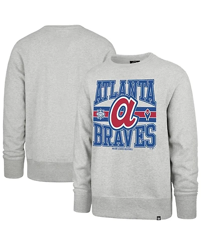 '47 Brand Men's Gray Atlanta Braves Letters Headline Pullover Sweatshirt