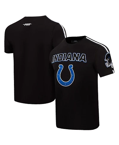Pro Standard Men's and Women's Black Indianapolis Colts Indiana Nights Shoulder Stripe T-Shirt
