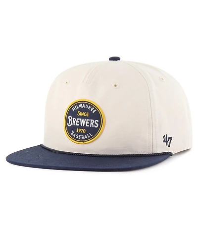 '47 Brand Men's Natural Milwaukee Brewers Payson Captain Adjustable Hat